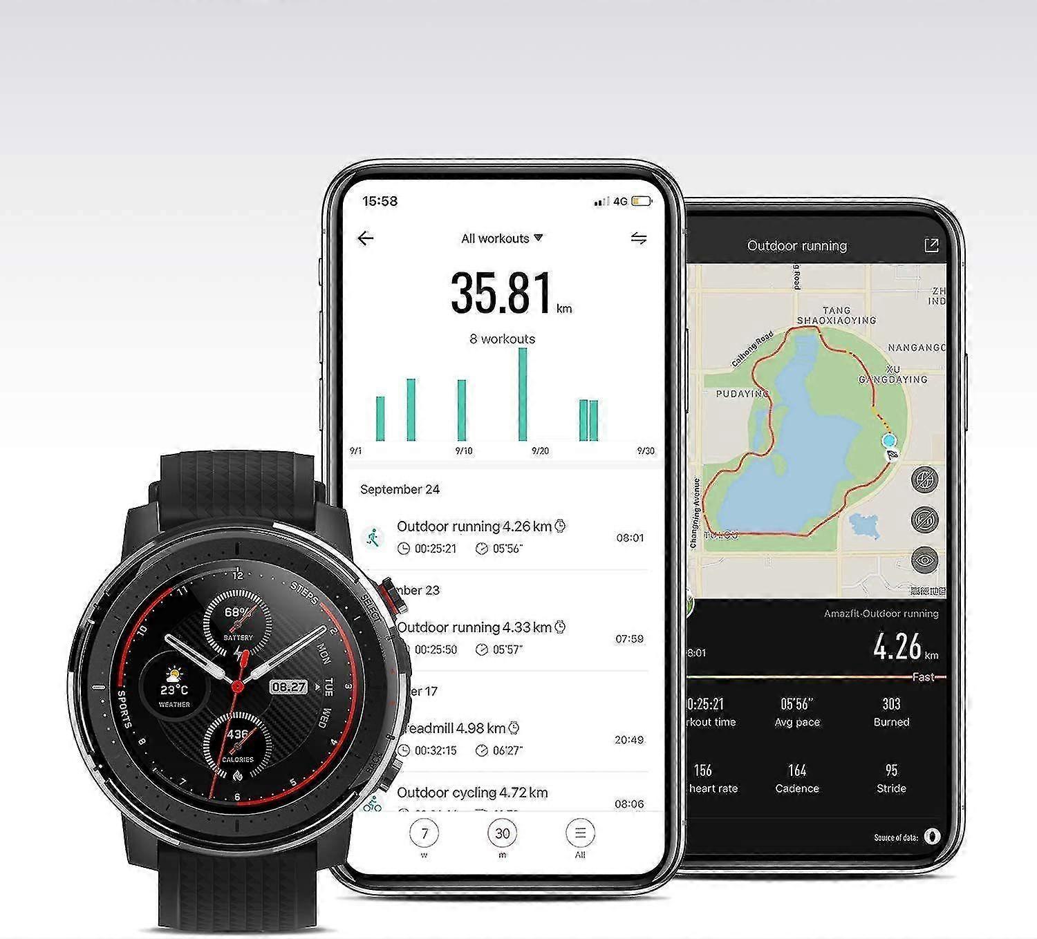 Smart Watch with Inch MIP Display,19 Sports Modes,GPS and