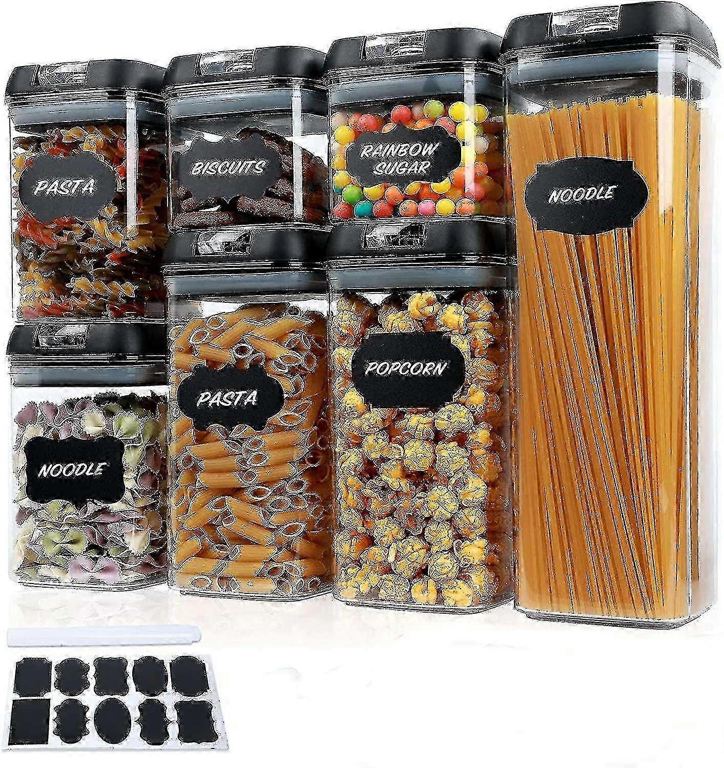 7Pc Airtight Food Storage Container Black