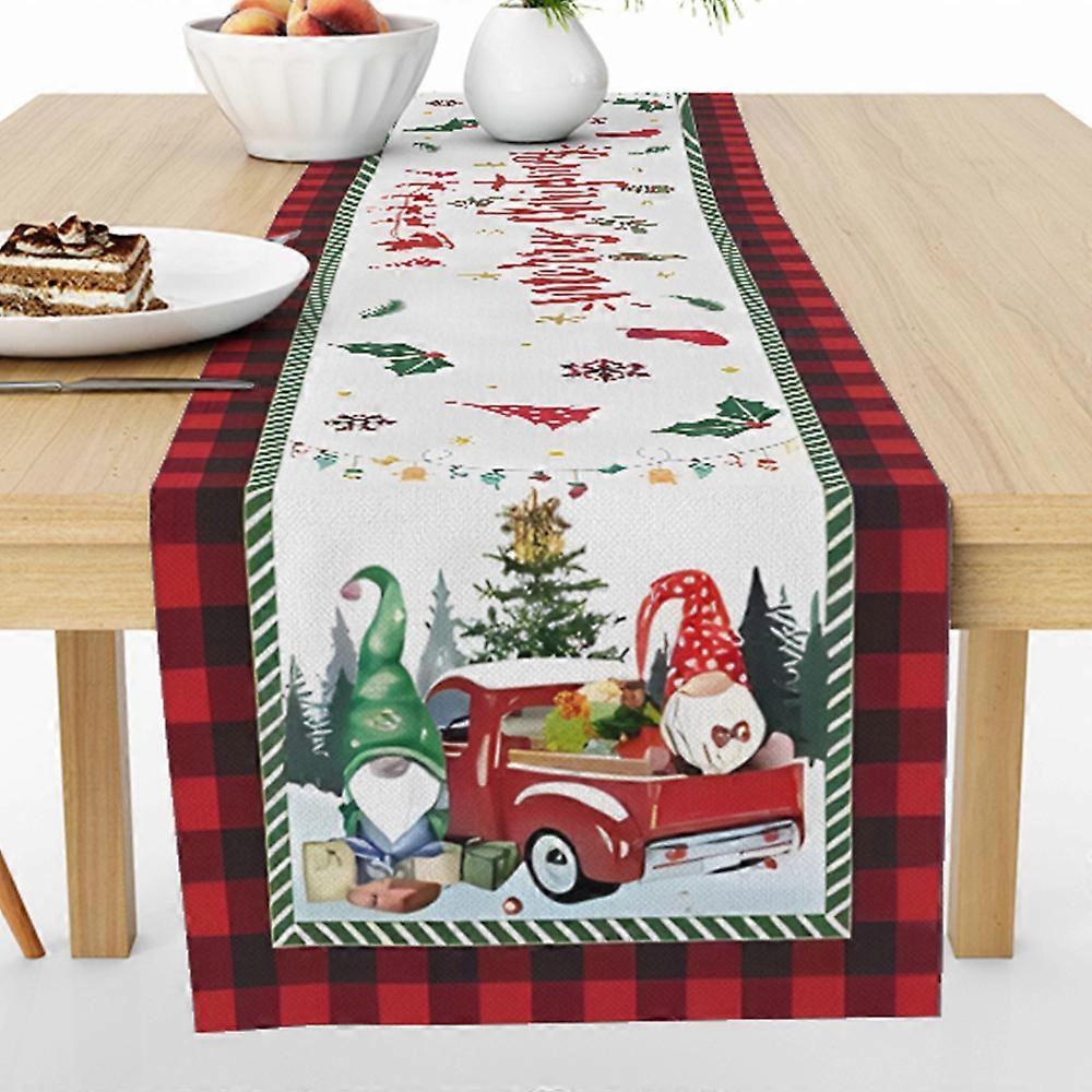 2024 New Nordic New Year Christmas Decoration Creative Table Flag Linen Digital Printing Table Mat/3Pcs