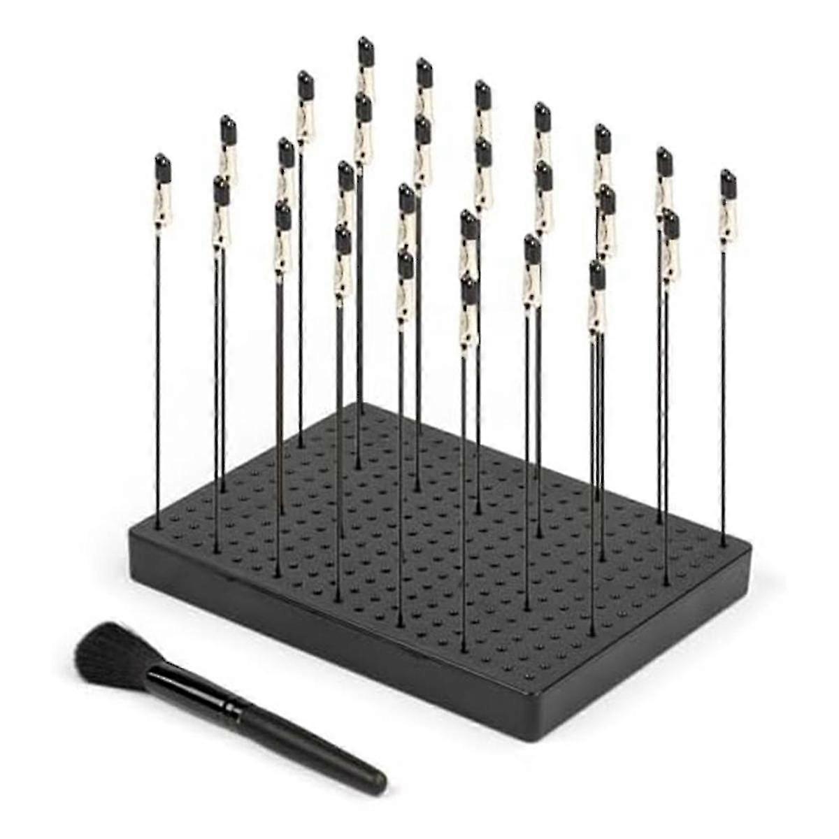 Model Painting Stand Base (19 X 14 Holes) And 27pcs Alligator Clip Sticks Set Modeling Tools For Airbrush Spra