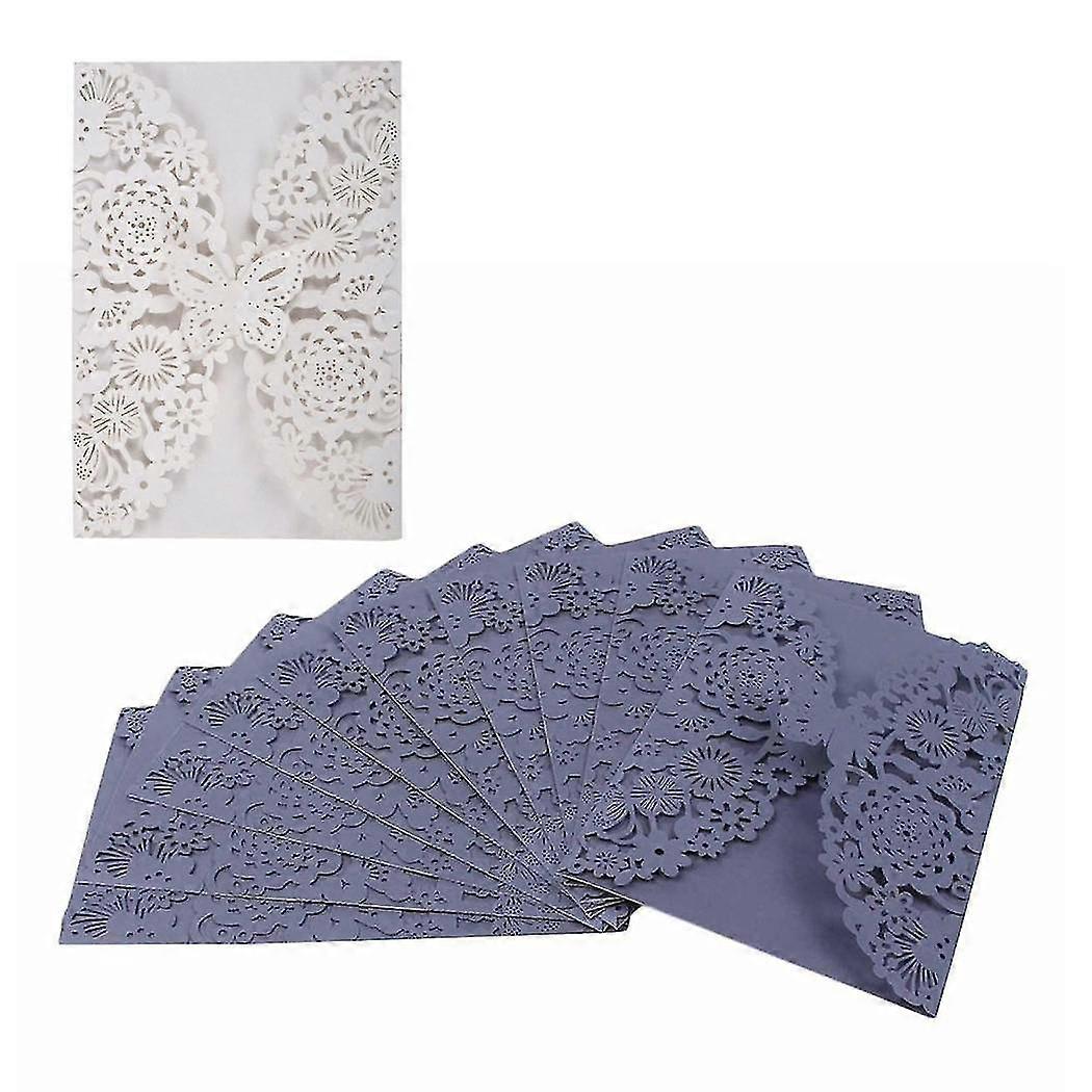 20pcs Delicate Carved Butterflies Romantic Wedding Party Invitation Card Envelope Invitations White