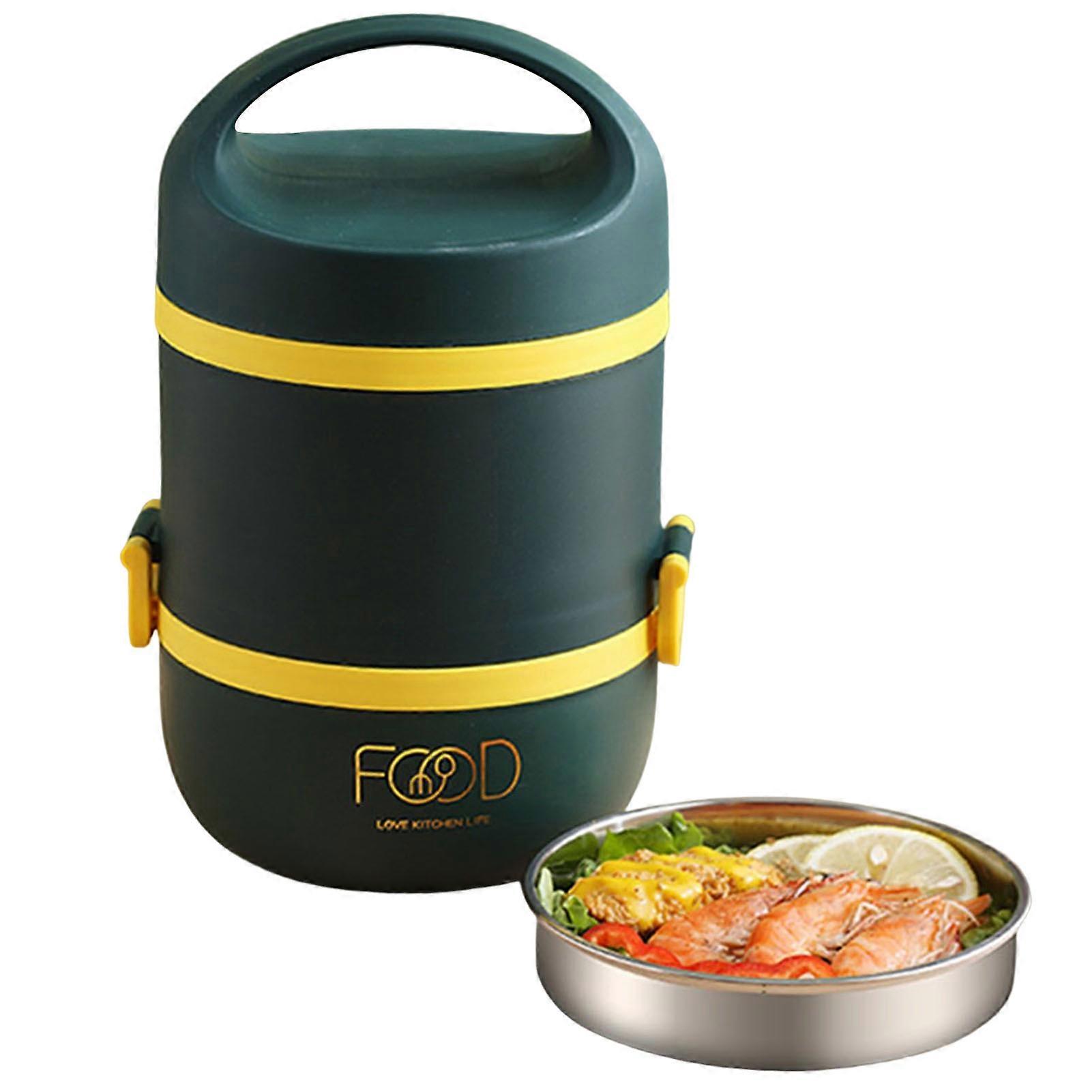 Thermos Insulated Lunch Box with Independent Grids Durable Box for Outdoor Camping Picnic
