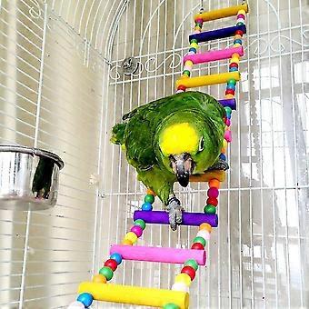 Fuglepapegøjelegetøj 10-trins stiger Gynge Tyggelegetøj Hængende kæledyr Fuglebur tilbehør Gyngelegetøj til små parakitter Kakaduer, turtelduer, conures, ma