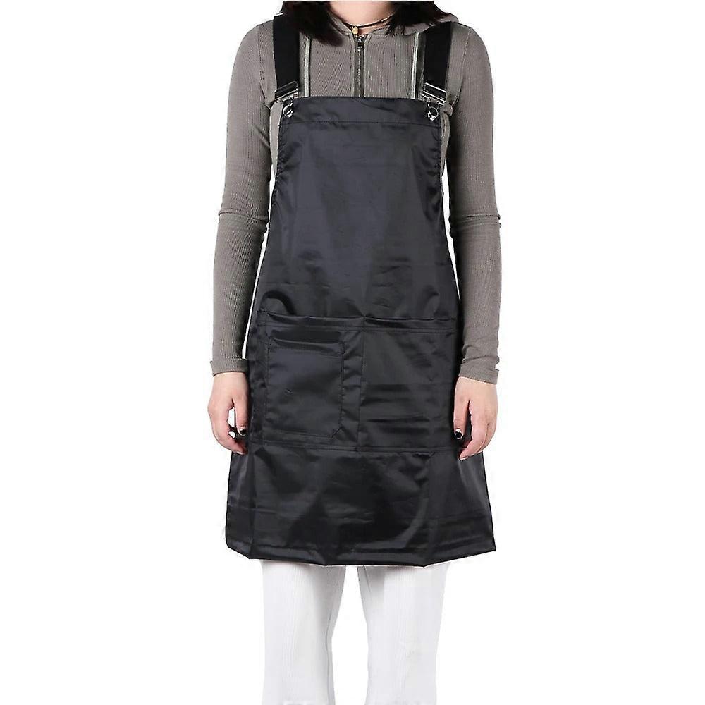 Work Apron Black Collection Cross Back With Large Pockets Straps For Professionals Aprons