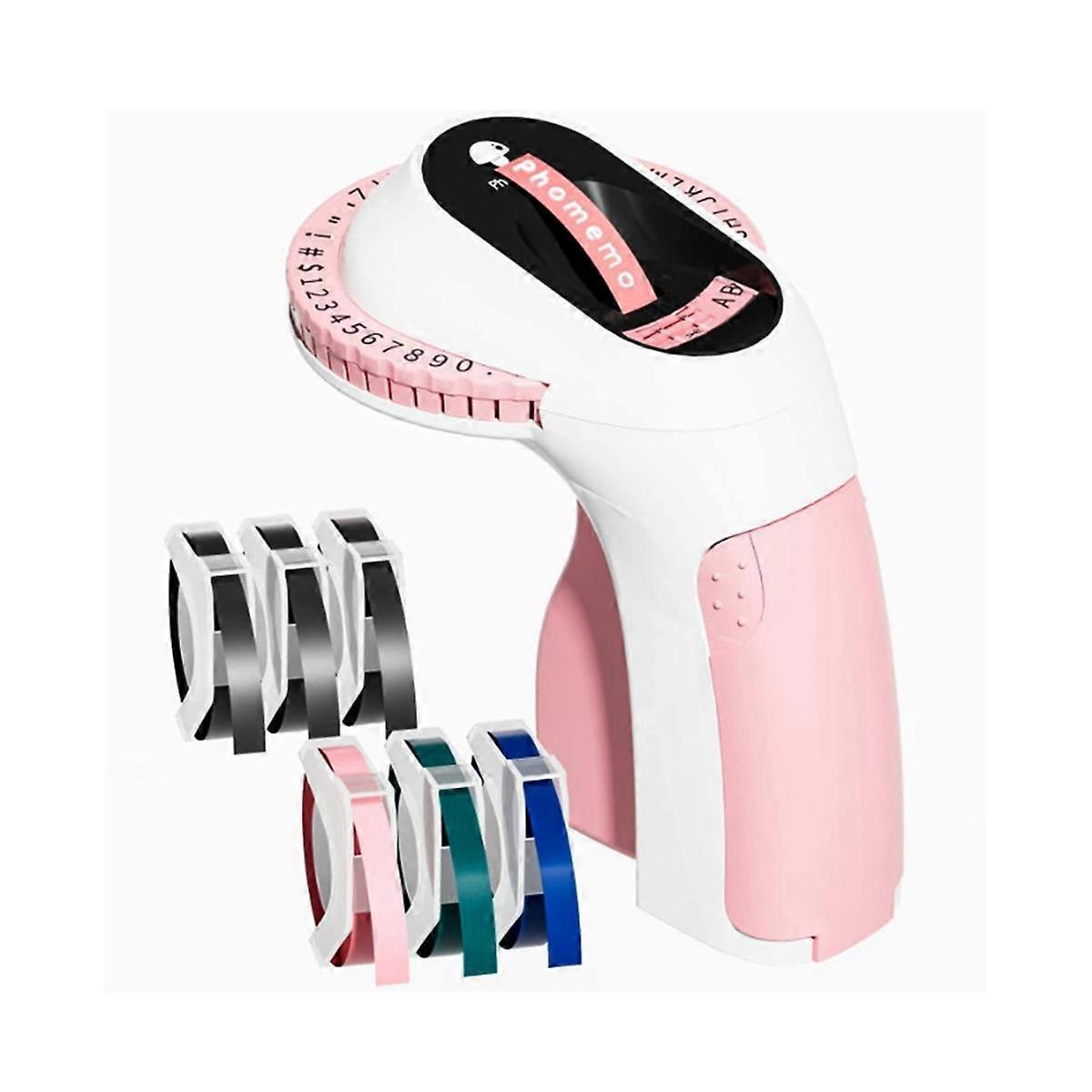 E975 Embossed Label Making Machine 3D Portable Home Handheld Press Plastic Embossing Color Printer