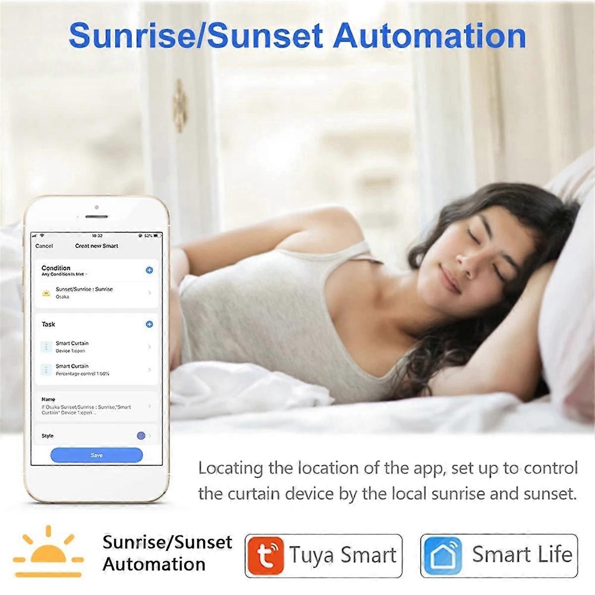 2PCS Tuya WiFi Smart Touch Button Switch Connected Electric Curtains Blinds Roller Shutter for Alex