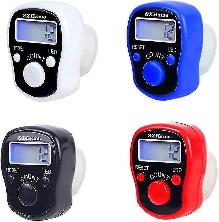 1 Pcs Finger Counts, Digital Electronic Finger Count With Led, Manual Hand Clicking Number Trackers Counter, For Muslim Prayer Case Betterlifefg