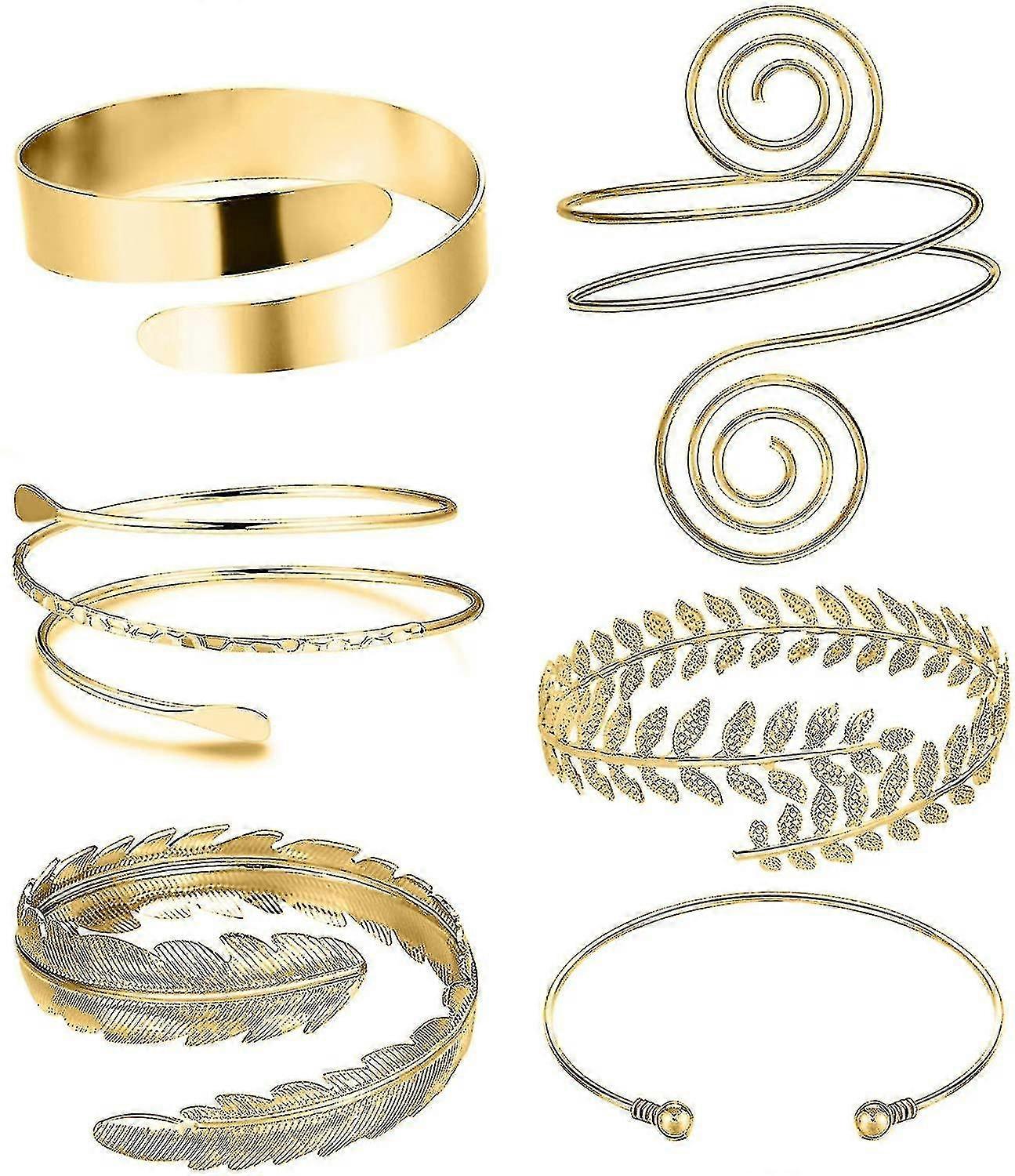 6 Pcs Arm Cuffs, Upper Arm With Cuff Bracelets,adjustable Armband Set