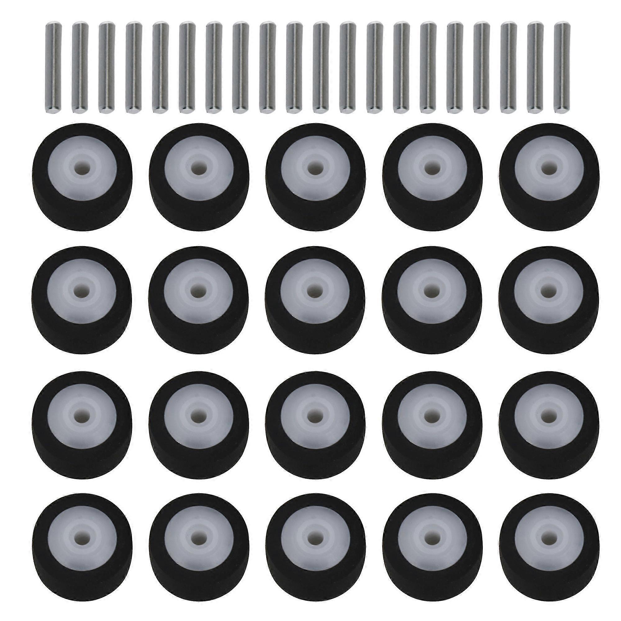 20 X Rubber Audio Recorder Belt Pulley With Metal Axle 13x6x2mm Black