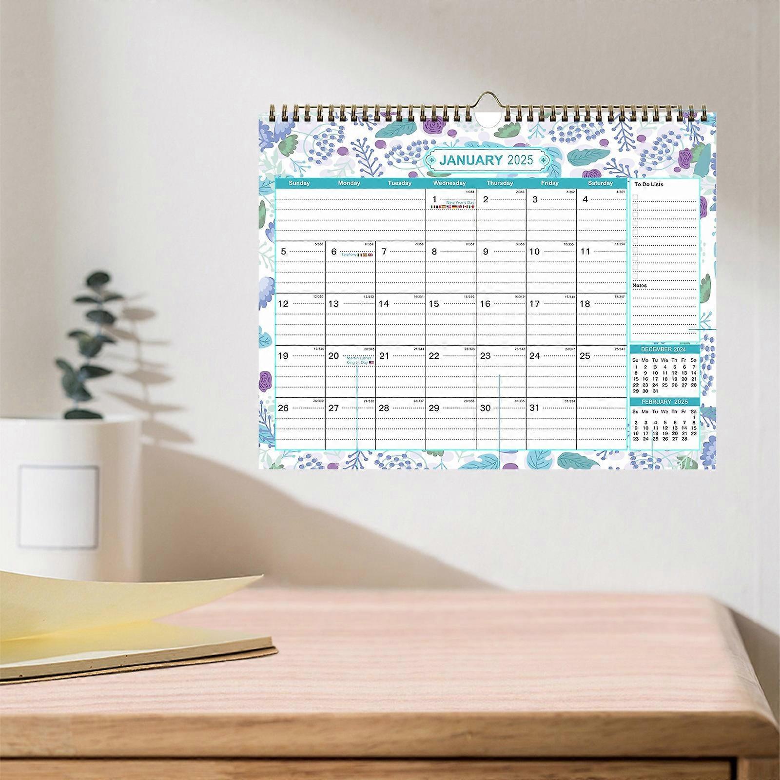 2025 Calendar English Wall Calendar Notepad Memo Wall Calendar Notebook Trip Calendar Countdown Designs