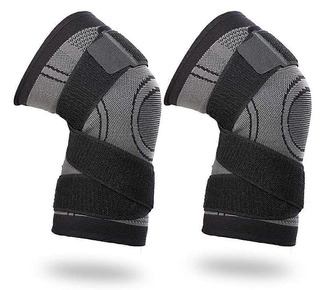 Unisex knee brace with adjustable pressure strap for jogging 2 Count