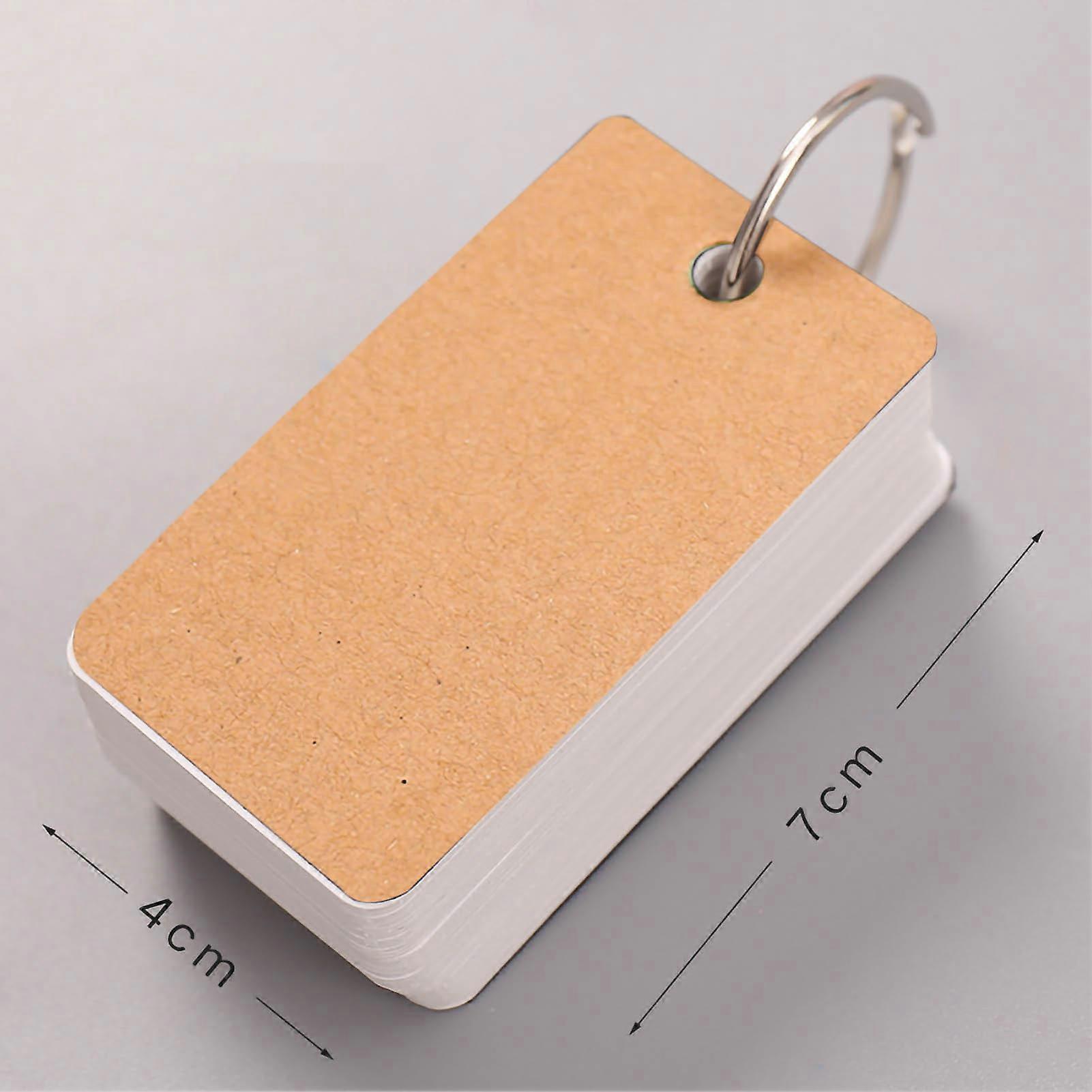 Thicken Blank Flashcards Portable Message Note Business Card with Binder Ring for Studying