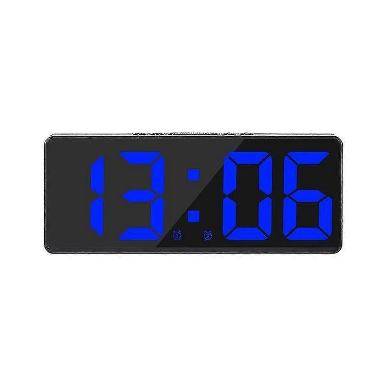Large Smart Digital Wall Clock App Control Time/date/sound Activate Countdown Function Stepless Brightness Volume Alarm With Snooze Function - Bl