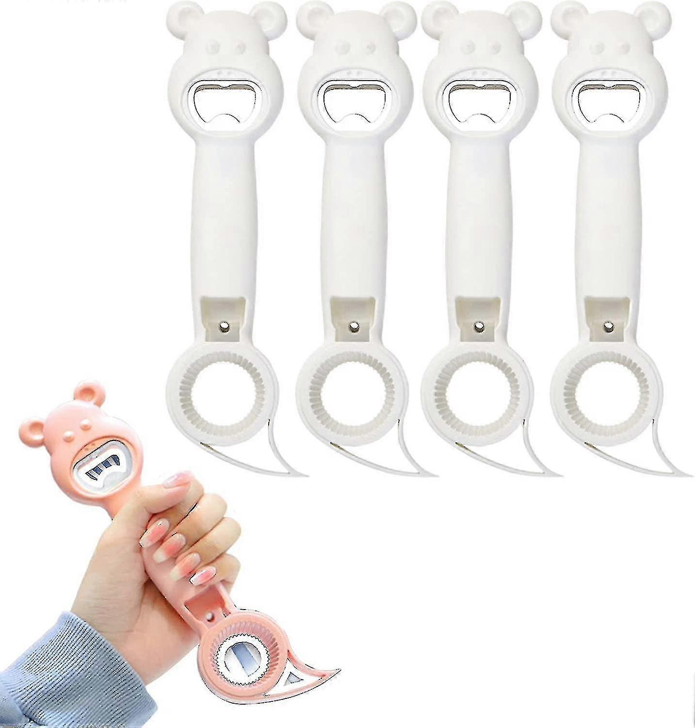 4 In 1 Bottle Opener, 4 Pieces Multifunction Jar Can Beer Bottle Opener, Jar Opener