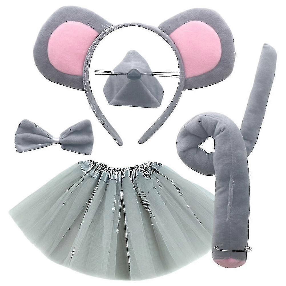1 Set Mouse Costume Set Including Mouse Ears Headband Mouse Nose Mouse Tail Bow Tie Kit