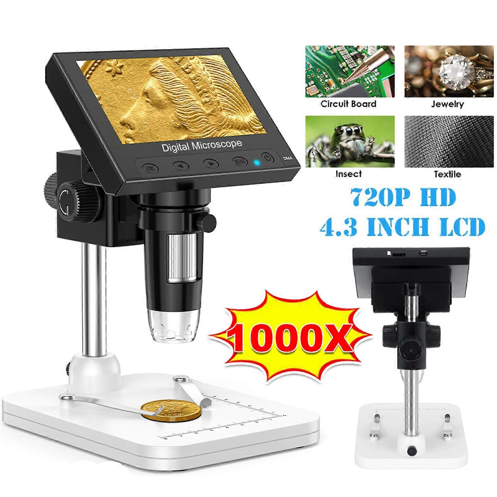 Digital Microscope 1000X LCD Screen 4.3" USB Microscope For Adult Kids Magnifier,100% New