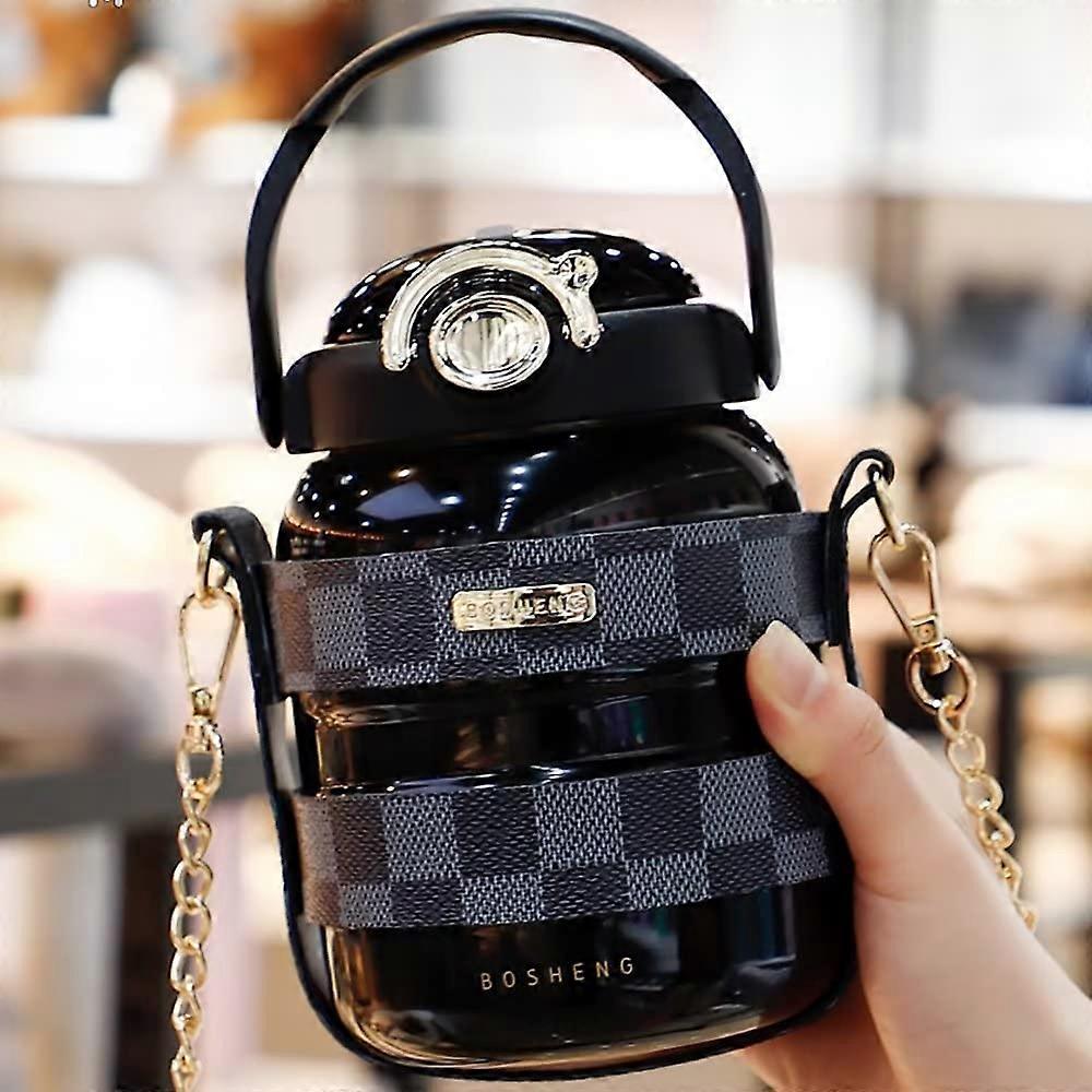 Insulated Water Bottles with Straw, Handle and Adjustable Strap, Personalized Stainless Steel Water Bottles