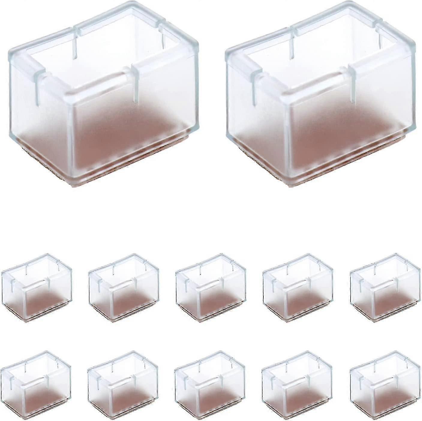 Rektangulära silikonstol benskydd, golvskydd stolsben