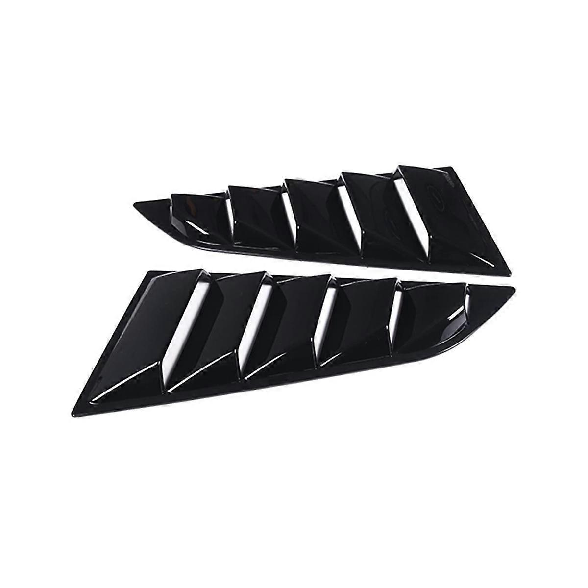 Car Rear Side Window Louvers for C7 2014-2019 Triangular Window Glass Blinds (Bright Black)