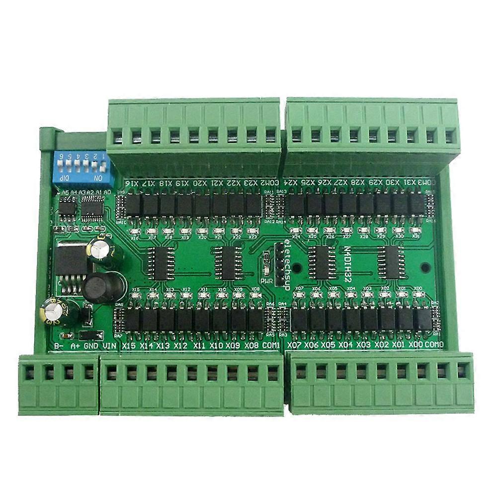 32Ch PNP Isolated Digital Input RS485 Modbus Rtu Controller DC 12V 24V PLC Switch Acquisition Board