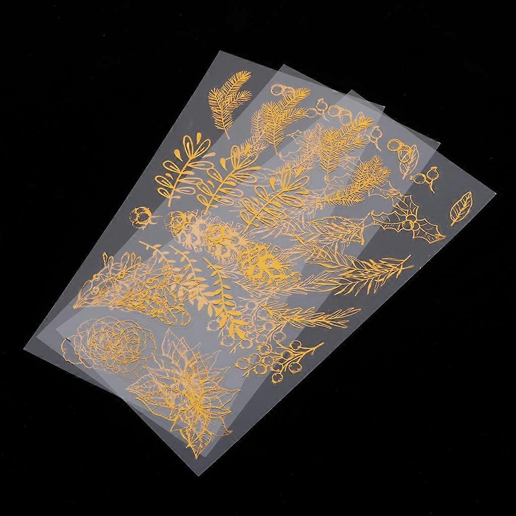 3x Stickers Decorative Decals Pattern Leaf Flowers DIY  Creative Wall Decoration Scrapbooking