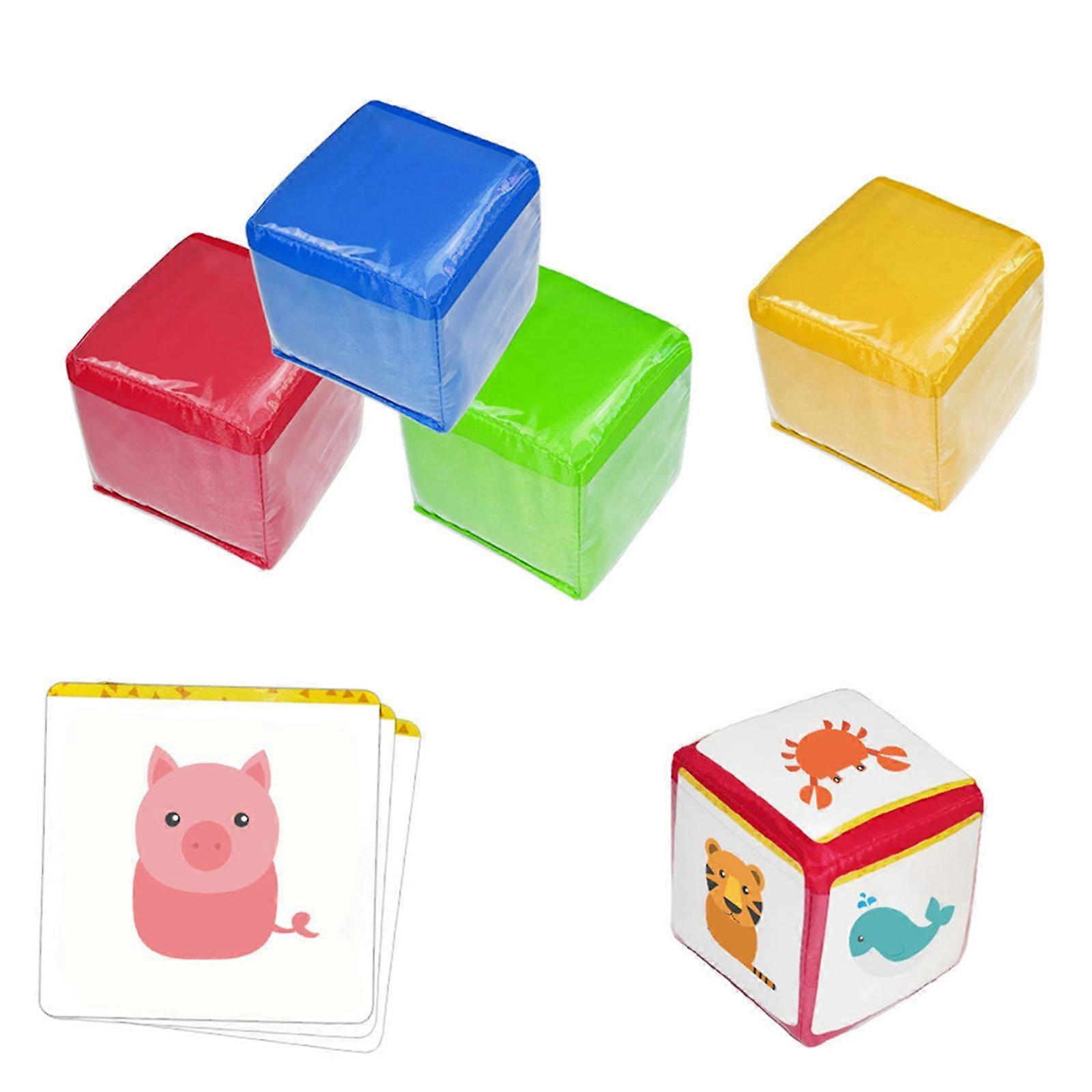 4 Pack 4" Playing Game Dices Soft Foam Cubes Diy Learning Cubes for All Subjects