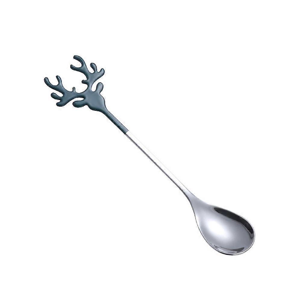 Christmas Coffee Spoon Elk Stainless Steel Silver
