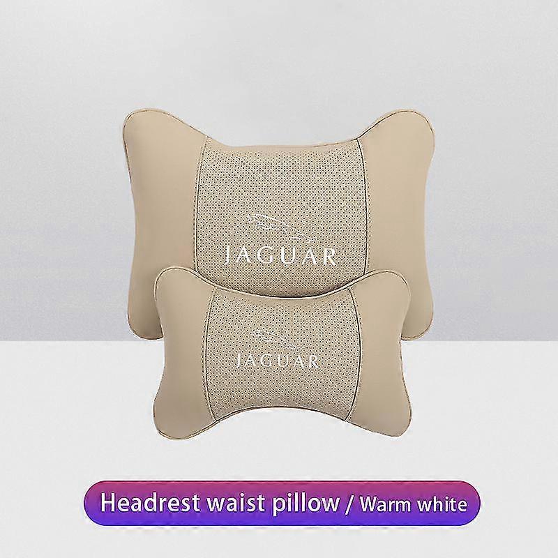 Car Neck Pillows Pu Leather Memory Foam Headrest Lumbar Cushion For Jaguar Xf Xj Xfr Xkr S-type F-type X-type F-pace I-pace