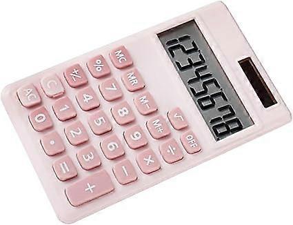 (Pink) Mini Solar Computer, Basic Calculator, Simple Graphing Calculator for Science Students, Mini Calculator