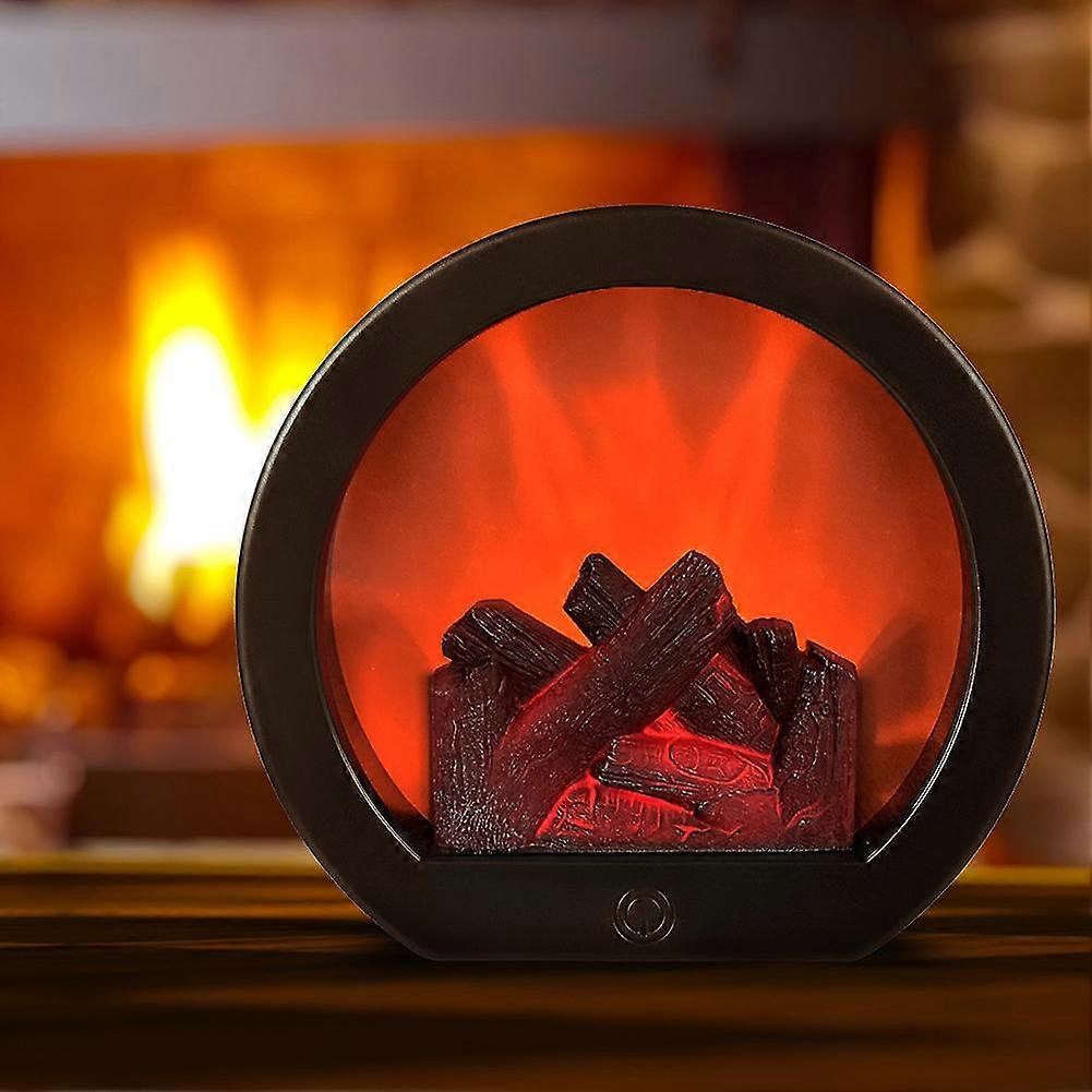 Artificial Flameless Led Logs - Simulation Fireplace Light With Battery And Usb Cable For Shopping