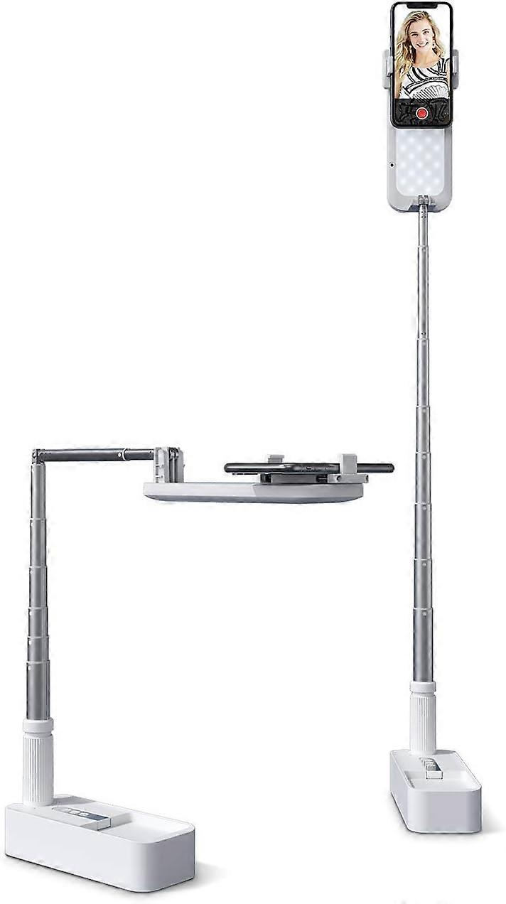 Extendable Selfie Stand with Phone Holder, Rechargeable Wireless Foldable LED Light