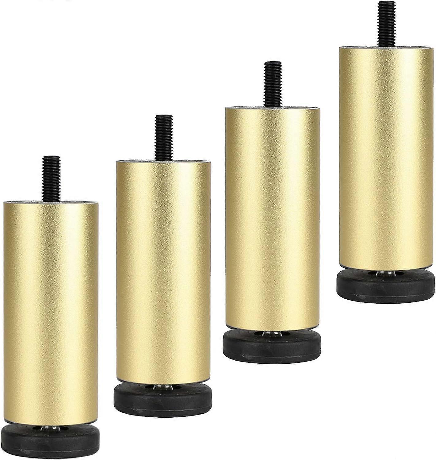 4 قطع أرجل أثاث من سبائك الألومنيوم ، أقدام خزانة معدنية DIY ، أرجل أريكة مستديرة قابلة للتعديل ، تركيب برغي M8 (فضي 18 سم / 7.1 بوصة)