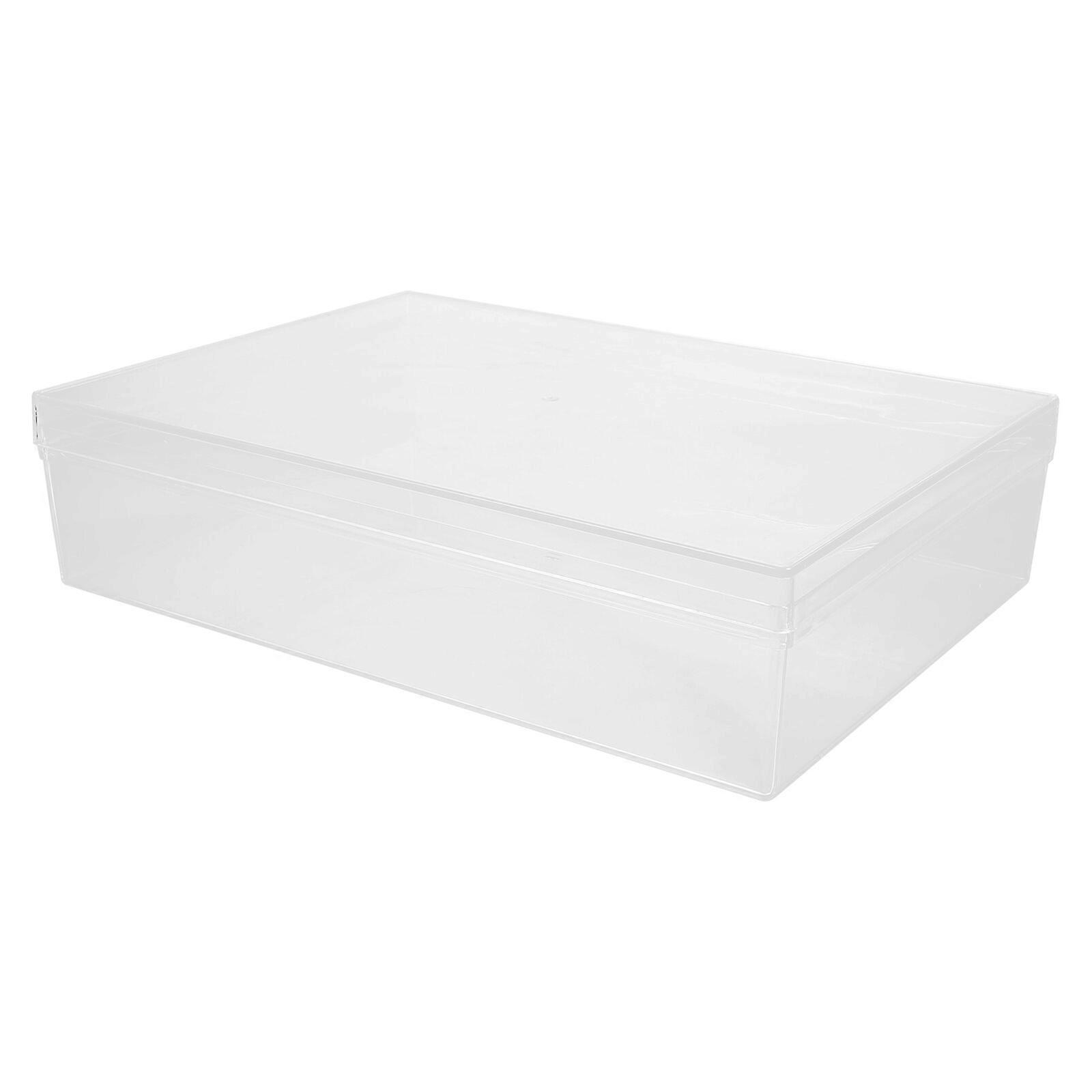 1Pc Square Plastic Gift Storage Case Household Storage Box (Transparent)