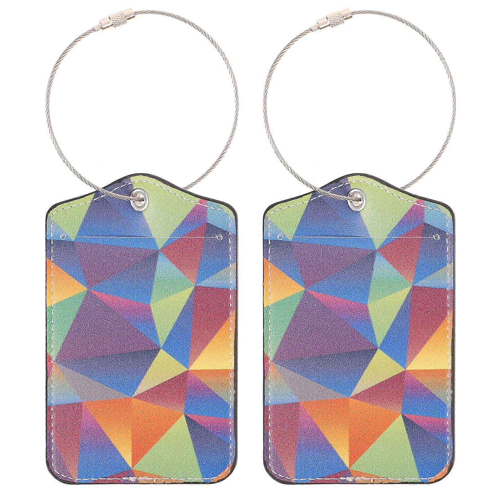 2pcs תגי מטען תג מטען נייד תגי מטען דקורטיביים תגי מזוודה נסיעה עם לולאה
