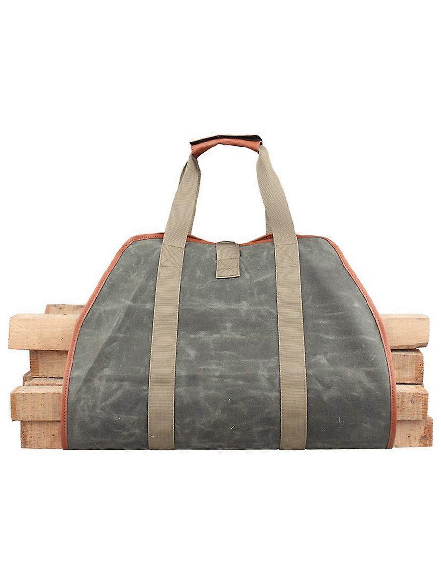 Canvas Log Carrier Bag Heavy Duty Water Resistant Firewood Log Tote Bag Carrier(99X48CM)