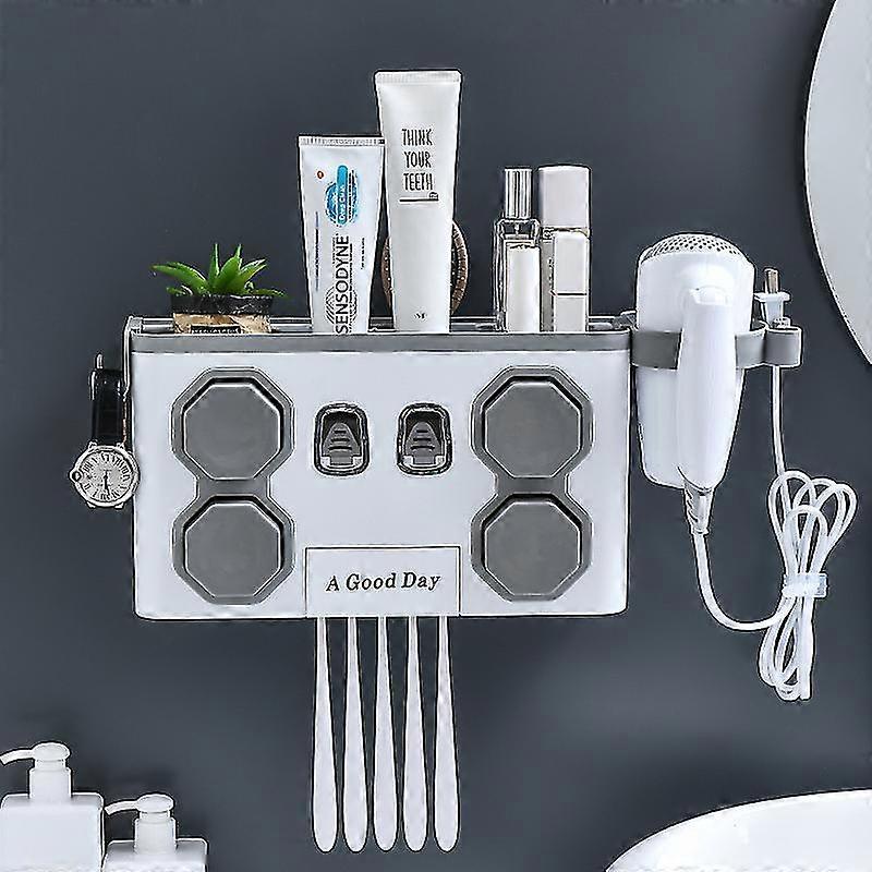 Toothbrush Rack Free Punching Bathroom Paste Wall-mounted Toothbrush Holder