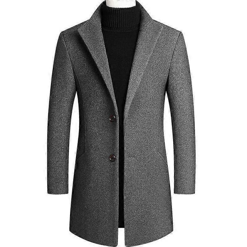 Men's Trench Coat Wool Blend Slim Fit Top Coat