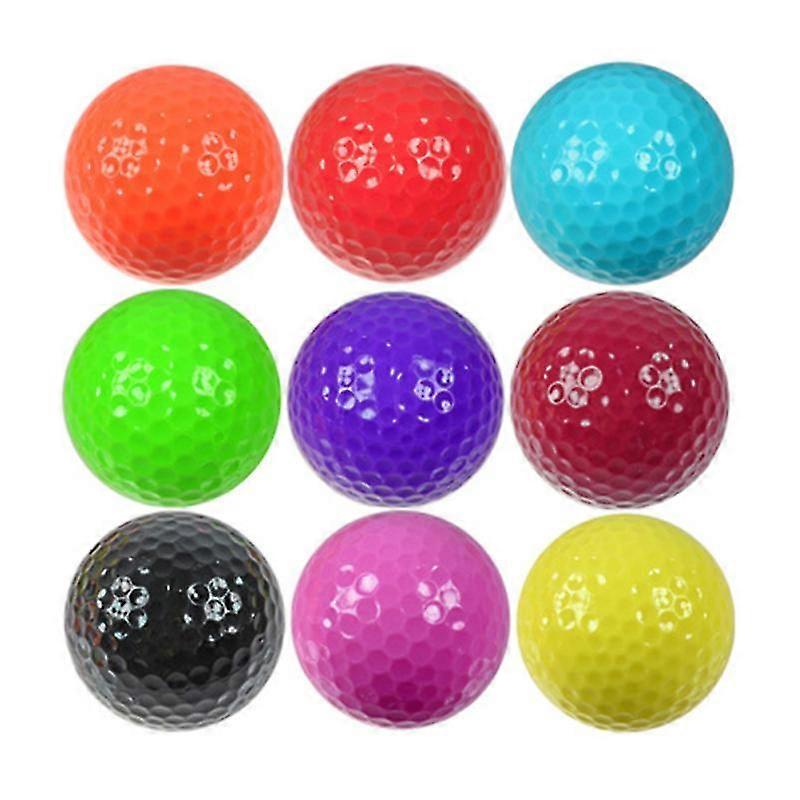 9pcs Rubber And Surlyn Golf Ball For Practice - Color Random