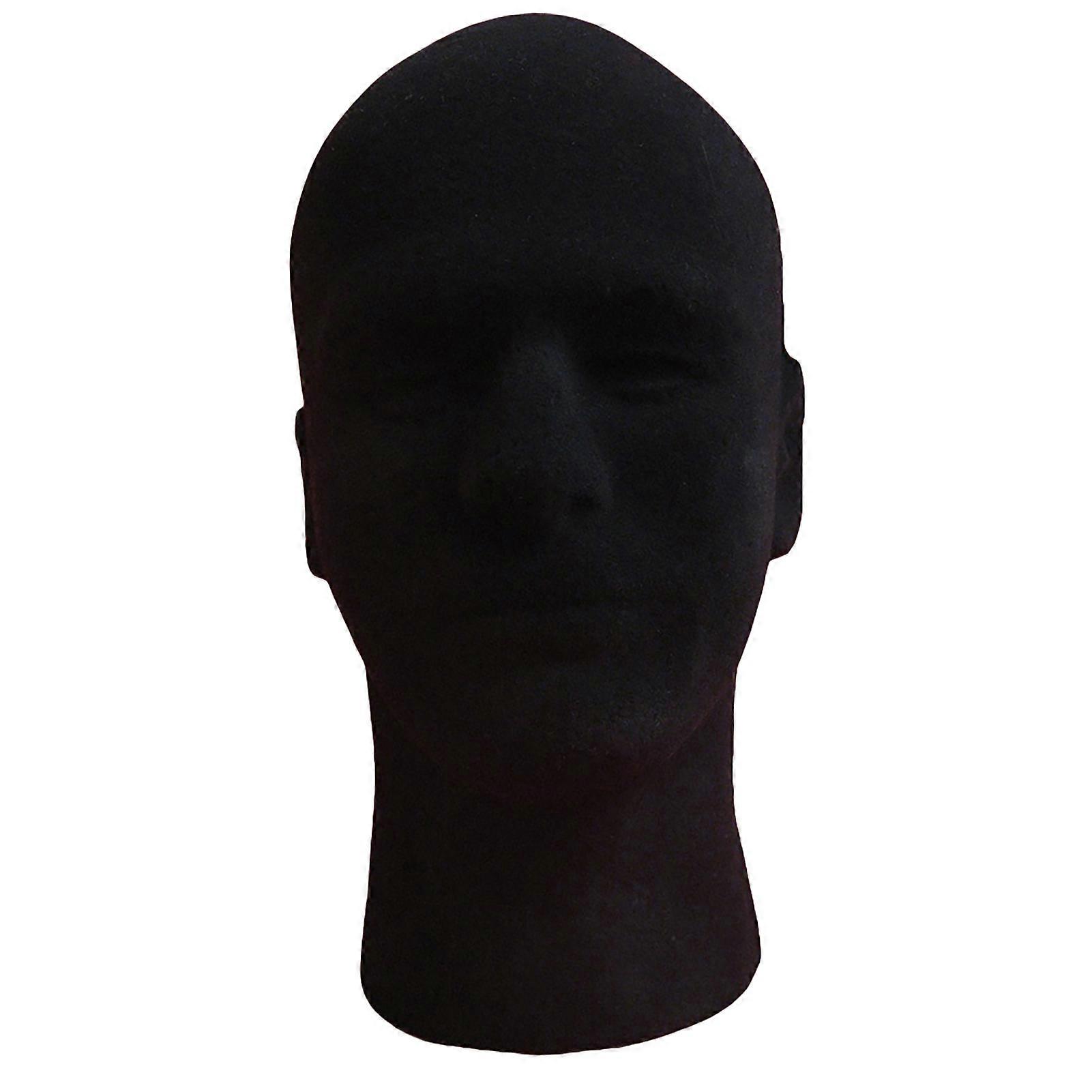 Foam Flocking Black Mold Mannequin Model Head Wig Display Stand for Home