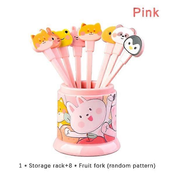 8:a/ set e Djurfruktgaffel Child Snack Dessert Decoration Fork