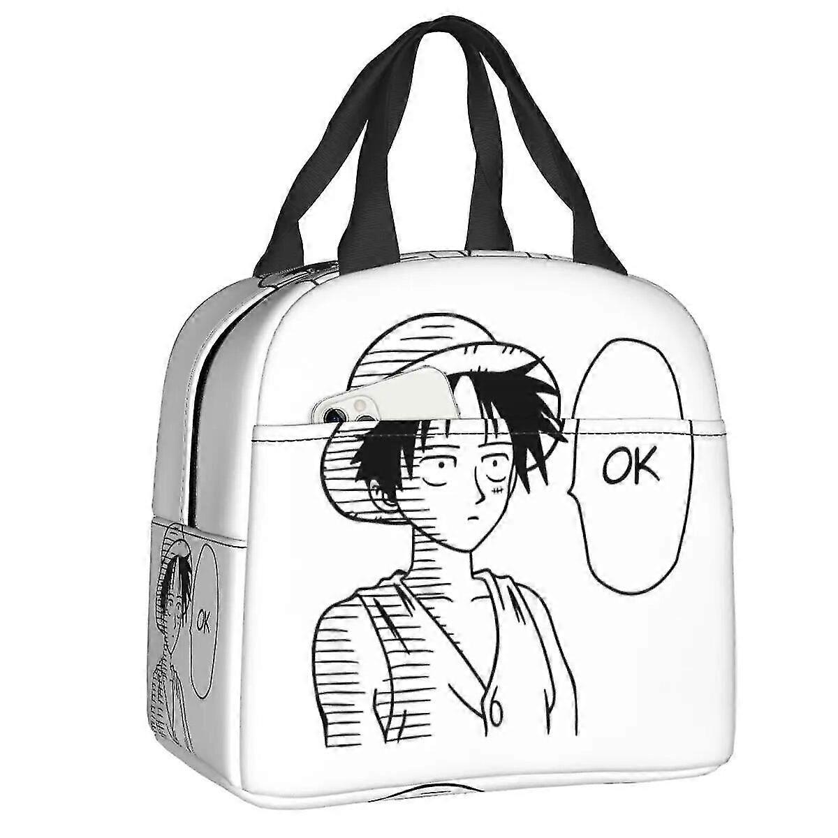 Προσαρμοσμένο Anime ένα κομμάτι Luffy τσάντα μεσημεριανού γεύματος ζεστό ψυγείο μονωμένο κουτί μεσημεριανού γεύματος για τις γυναίκες Παιδιά Σχολείο εργασίας Τσάντες Tote πικνίκ πικνίκ
