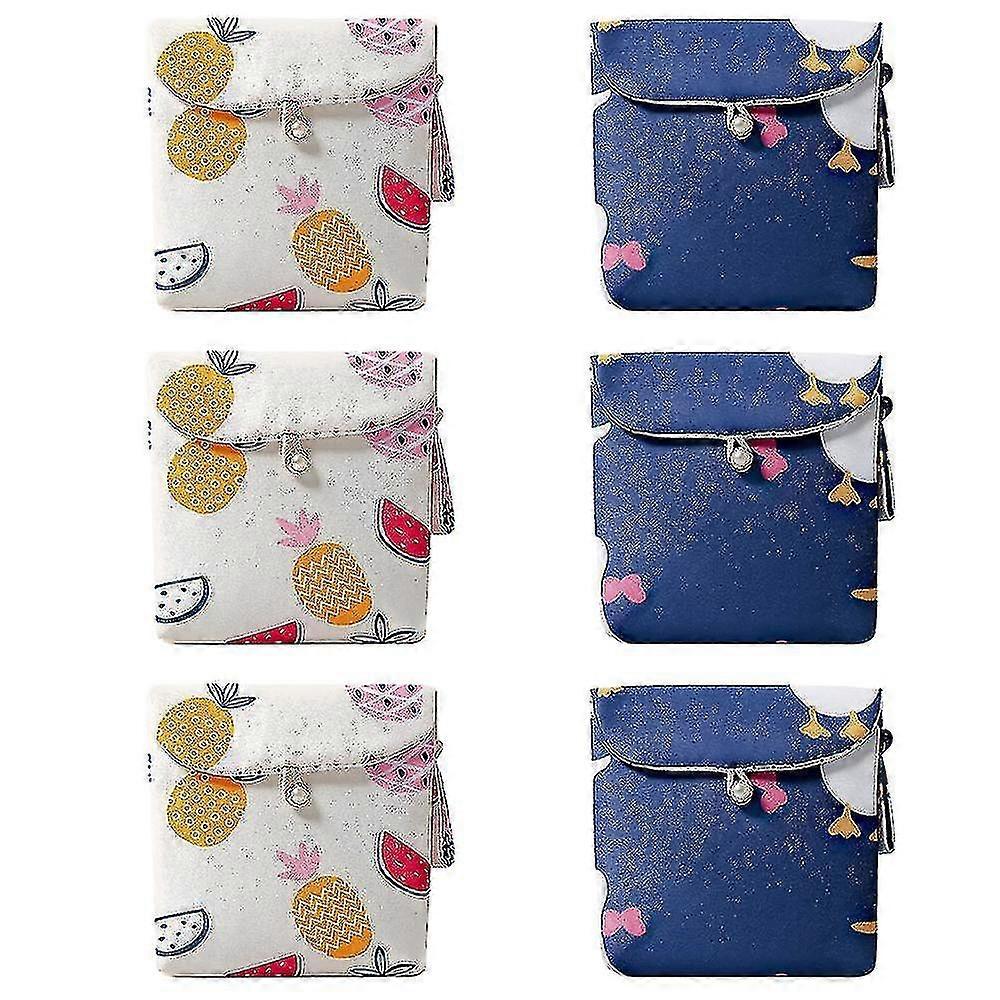 6 Pcs Feminine Menstruation First Period Bags Portable Sanitary Napkin Pads Storage Bag