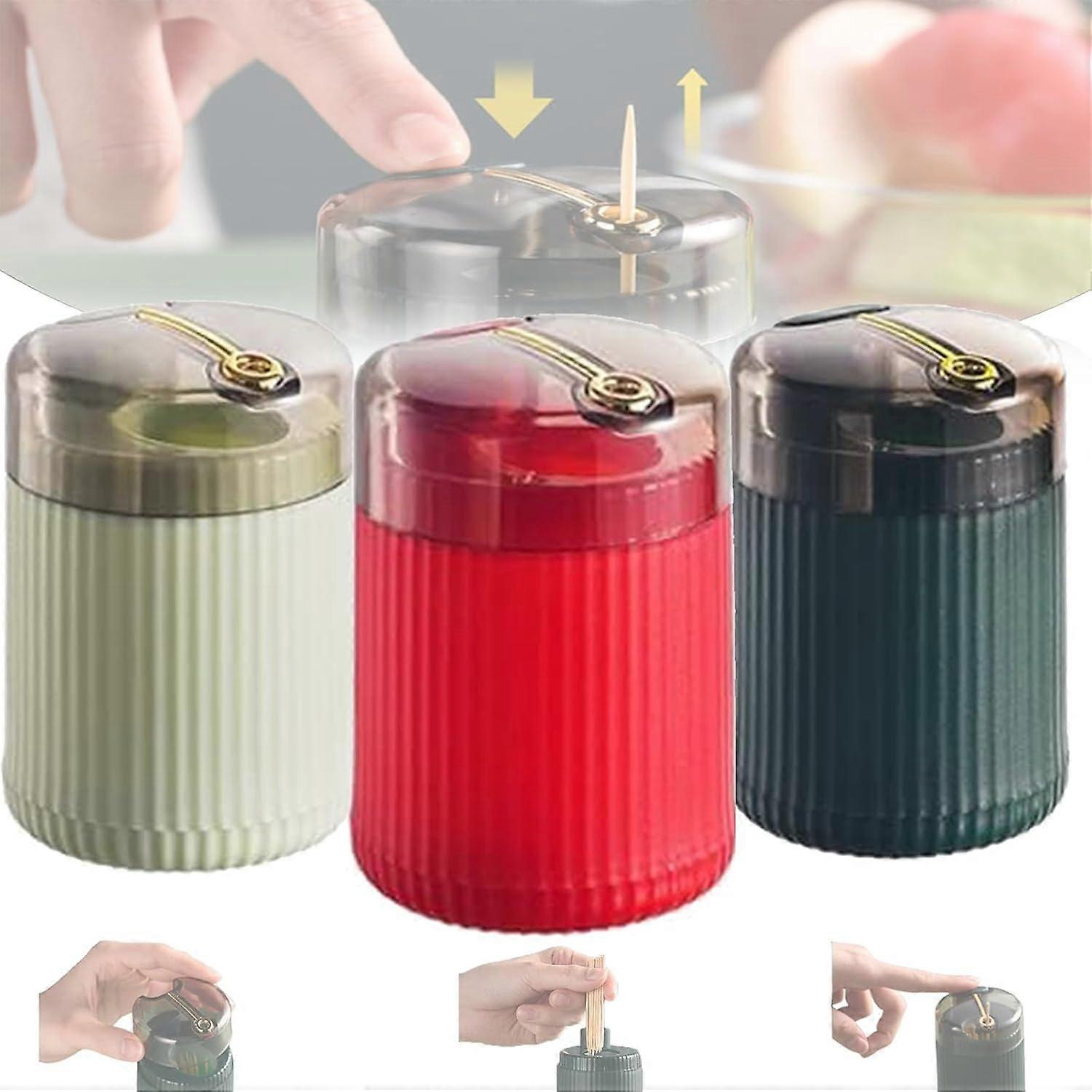 3pcs Automatic Toothpick Holder Dispenser Toothpick Container Storage Box, Keep Toothpicks Hygienic Container