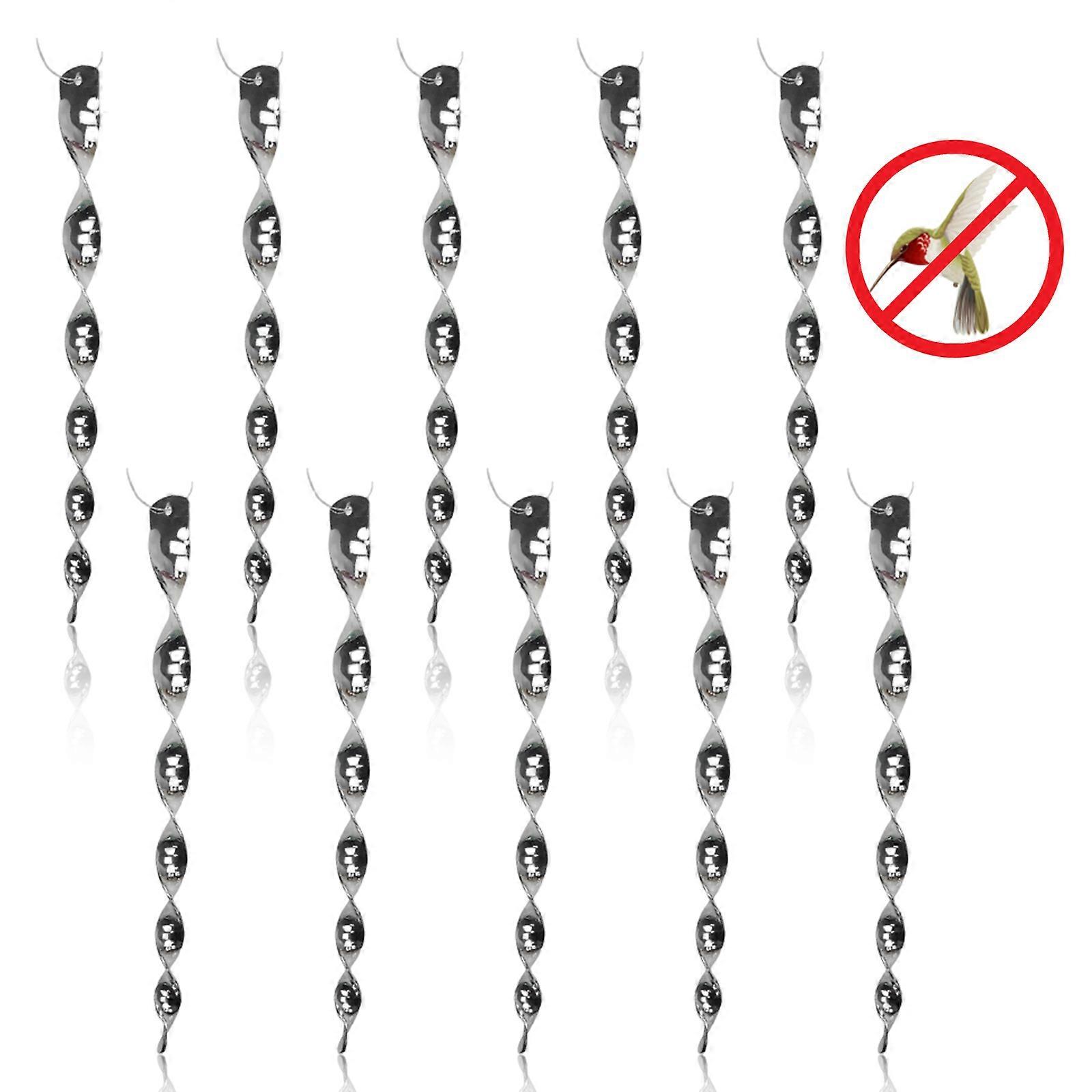 10pcs spiral wind to bird drive rod (silver -30cm)