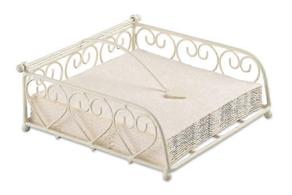 Ambiente Heart Design Serviettenhalter Creme