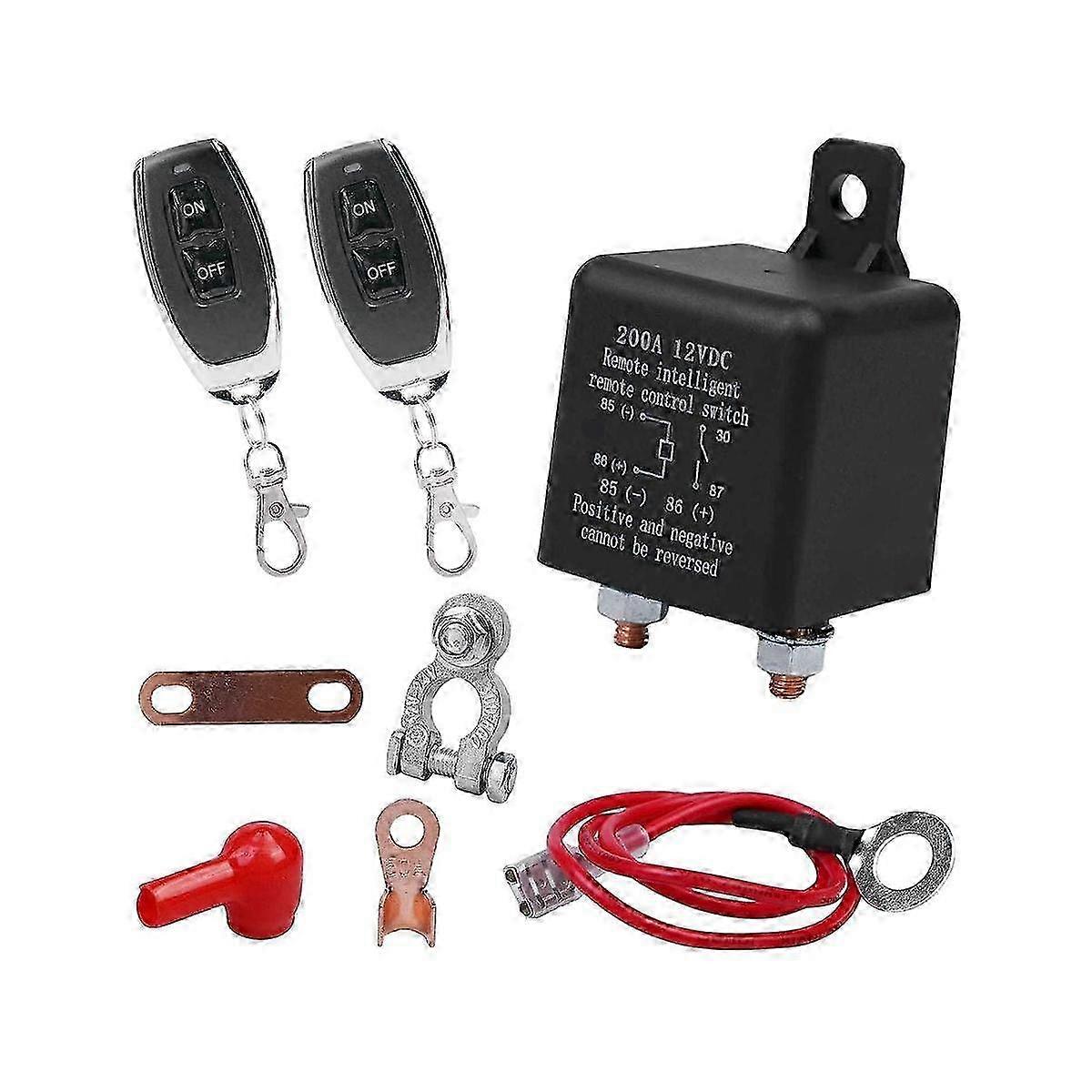 Remote Battery Disconnect Switch, Wireless Remote Control Battery Disconnect Switch, 12V 200A Dual