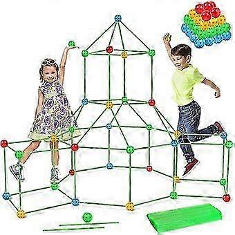 キッズフォートビルディングキット - 87pcs城トンネルテントDIY組み立ておもちゃ