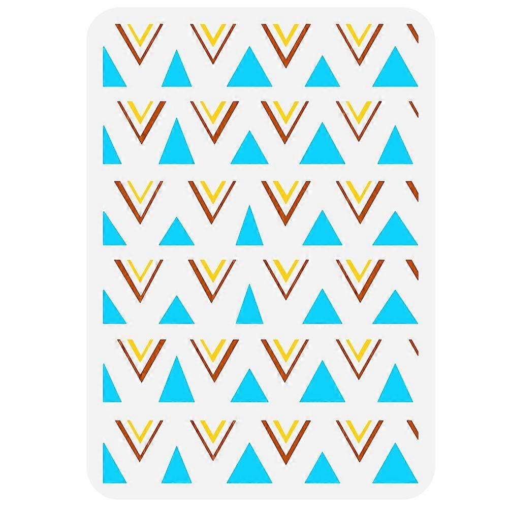 Plastic Drawing Painting Stencils Templates for Painting on Scrapbook Fabric Tiles Floor Furniture Wood Rectangle Triangle Pattern 29.7x21cm