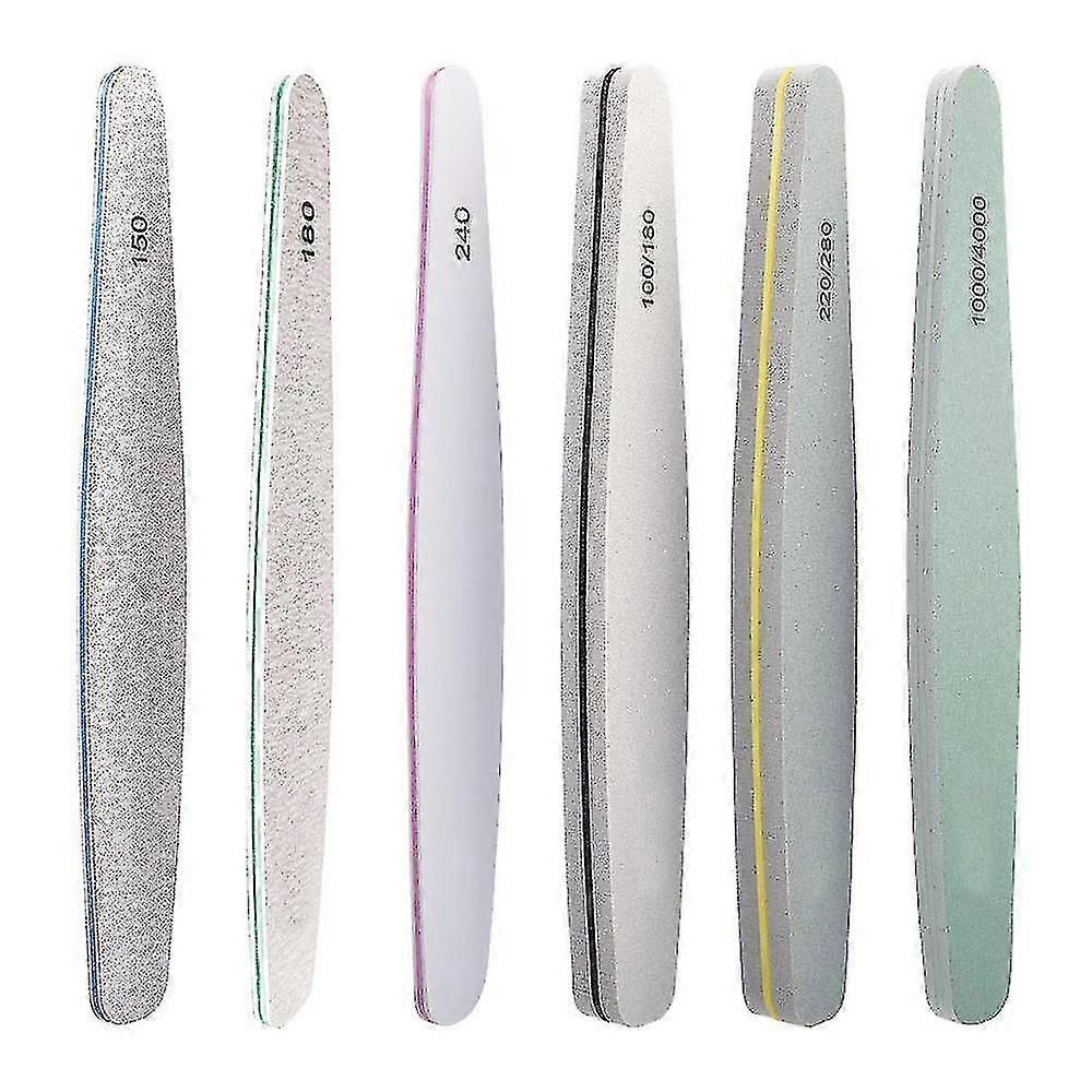 6 pcs lime à ongles et tampon, limes à ongles différentes planches d’émeri de grain double face pour manucure
