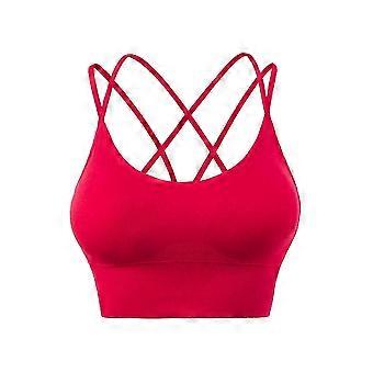 Thin strap Cross Beautiful back Yoga sports Bra Quick dry Shockproof running fitness sports underwear European and American large size bra